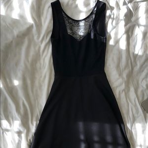 Black Lace Flare Dress